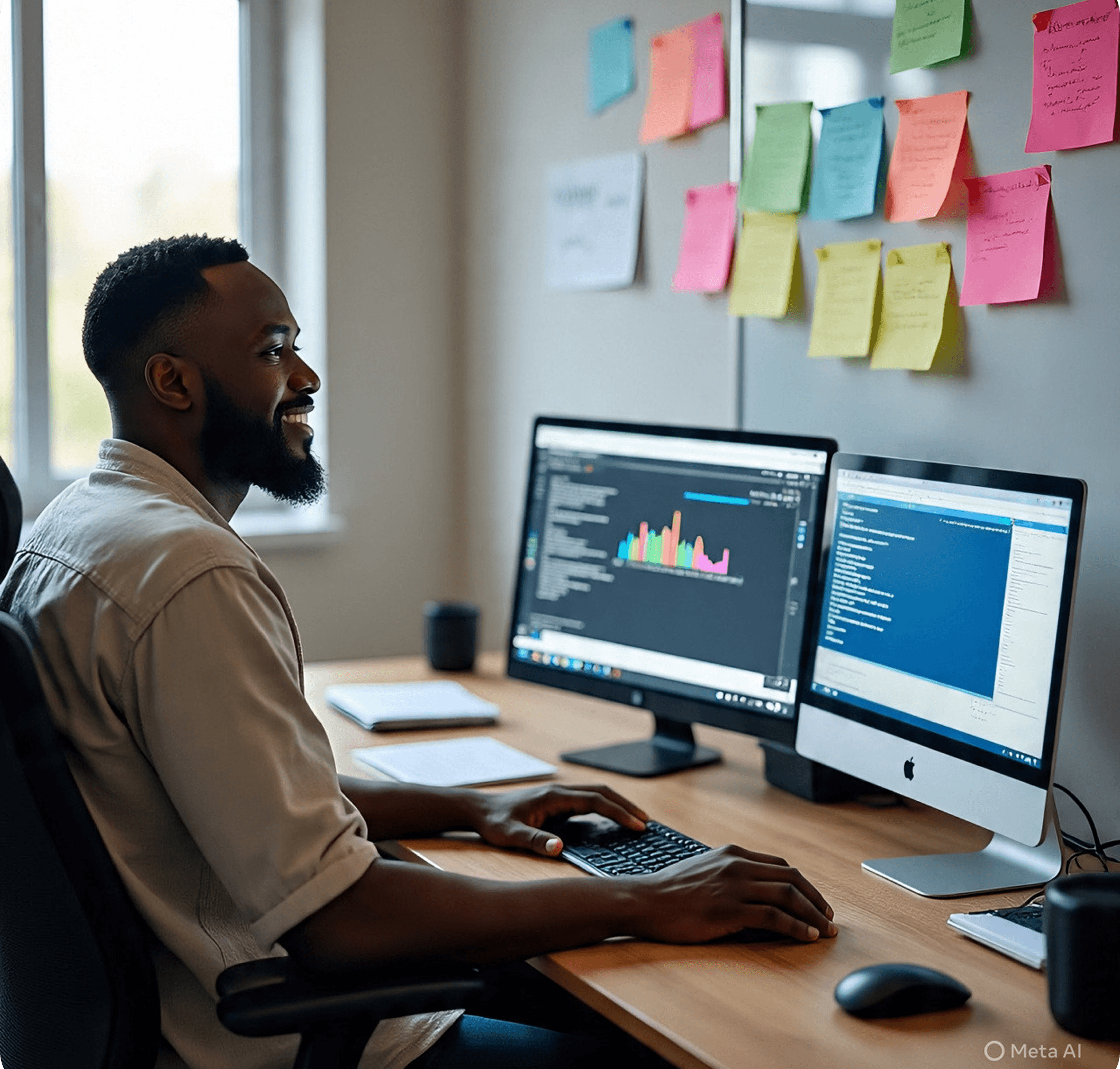 Designer working at a desk